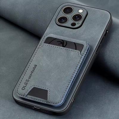 Luxuriöse Lederkartenhalter-Handyhülle für iPhone17 Air 16E 16 15 14 13 11 Pro max Brieftasche Kartenetui PU-Leder stoßfeste Rückseite