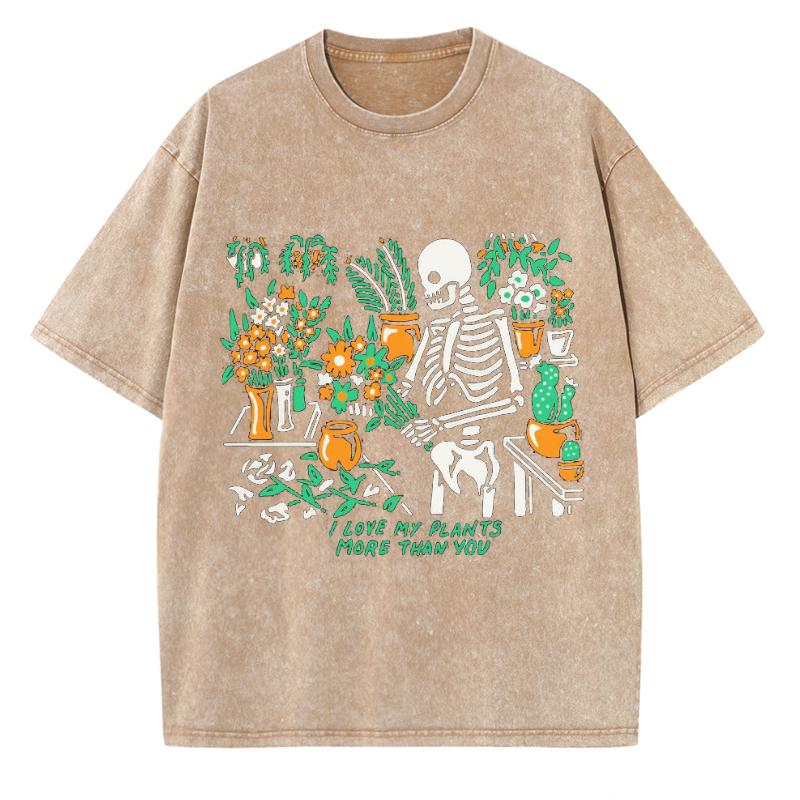 Harajuku Style Loose Couple T-shirt Skull Print High Quality Imitation Denim Elastic Fabric Summer Product