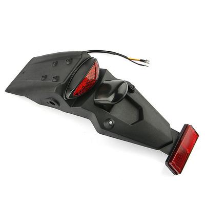 Para-lama traseiro universal para motocicleta, luz de freio e luz traseira de led