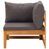 VidaXL Garden Lounge Set 4 Pcs with Dark Grey Cushions Acacia Wood 3087277