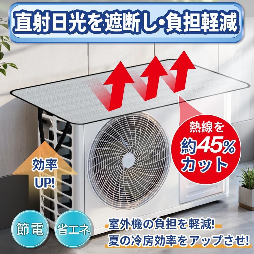 New Air Conditioner Outdoor Unit Heat Shield for Outdoor Blocks Direct UV Easy Energy UV Prevents Breakdown [2025 Style] Cover, Sunshade, Large,