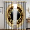 Luxury Gold Black Abstract Greek Key MeanderOn Sale Window Curtains for Kids Bedroom Living Room Kitchen Door Home Decor 2Pieces