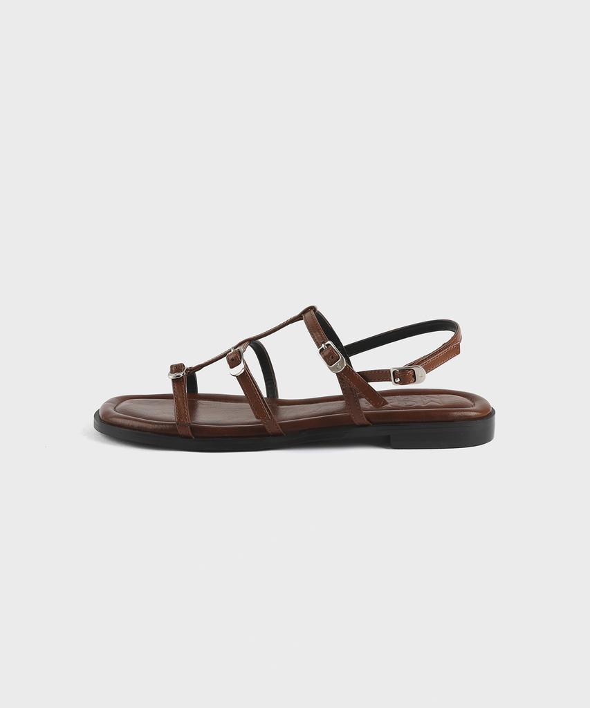 Moodnight Fidel Layered Belted Strap Flat Sandals - 6 Colors (Type A)
