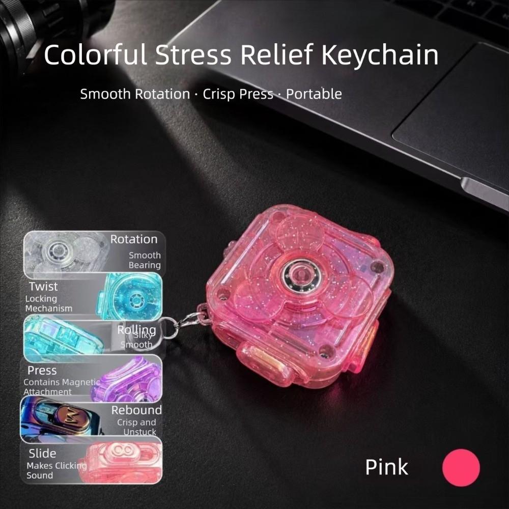 Fun Multi-Play Fidget Spinner Keychain Crisp Pressing Finger Relax Keychain Leisure