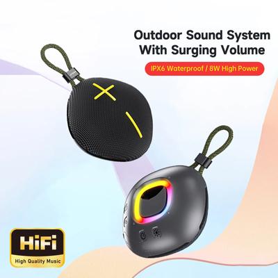 Tragbarer Bluetooth-Lautsprecher für den Außenbereich, HIFI, RGB-Umgebungslicht, kleiner Lautsprecher, unterstützt TF-Karte