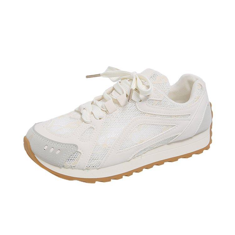 

Platform lace sneakers women s 2025 new lace-up casual mesh breathable casual Forrest Gump training shoes 40 серый