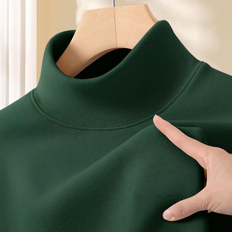 2025 Men's Double-Sided German Velvet Base Layer Shirt: Winter Thickened, Fleece-Lined Long-Sleeve for Warmth in Autumn.