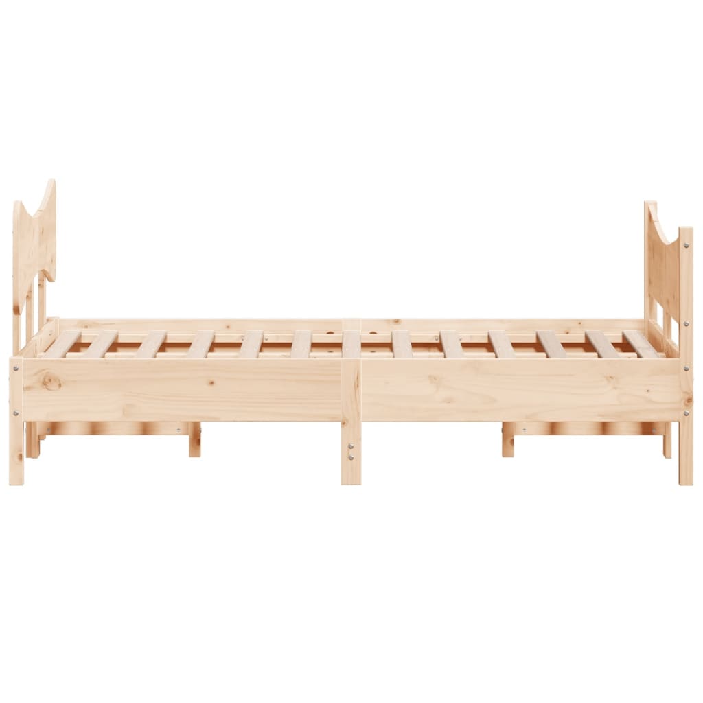 Solid Wood Bed Without Mattress 120 X 190 Cm Pine Wood