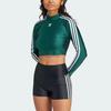 adidas originals Adicolor 3-Stripes Cropped Long Sleeve Tee Green (Unisex) T-Shirts IR8136