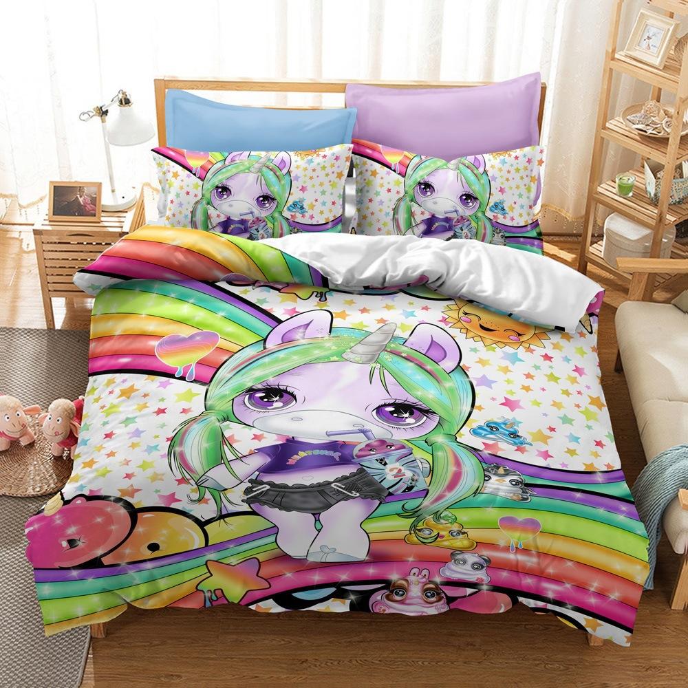 Bettwäsche-Set, Einhorn-Serie Größe Dreiteiliger Bettbezug