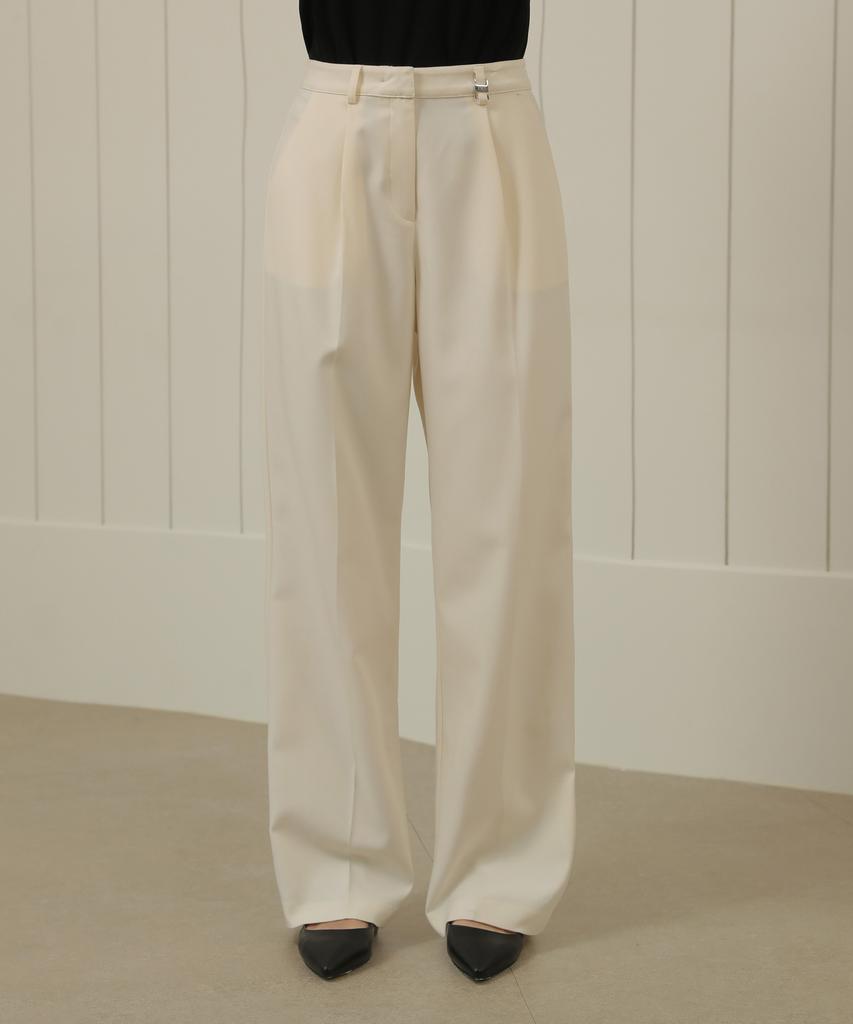 NON AND NON Classic One Tuck Slacks_Nssl462 (Cream)
