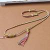 Tibetan Hand-Woven Clavicle Necklace with Colorful Thangka Pendant