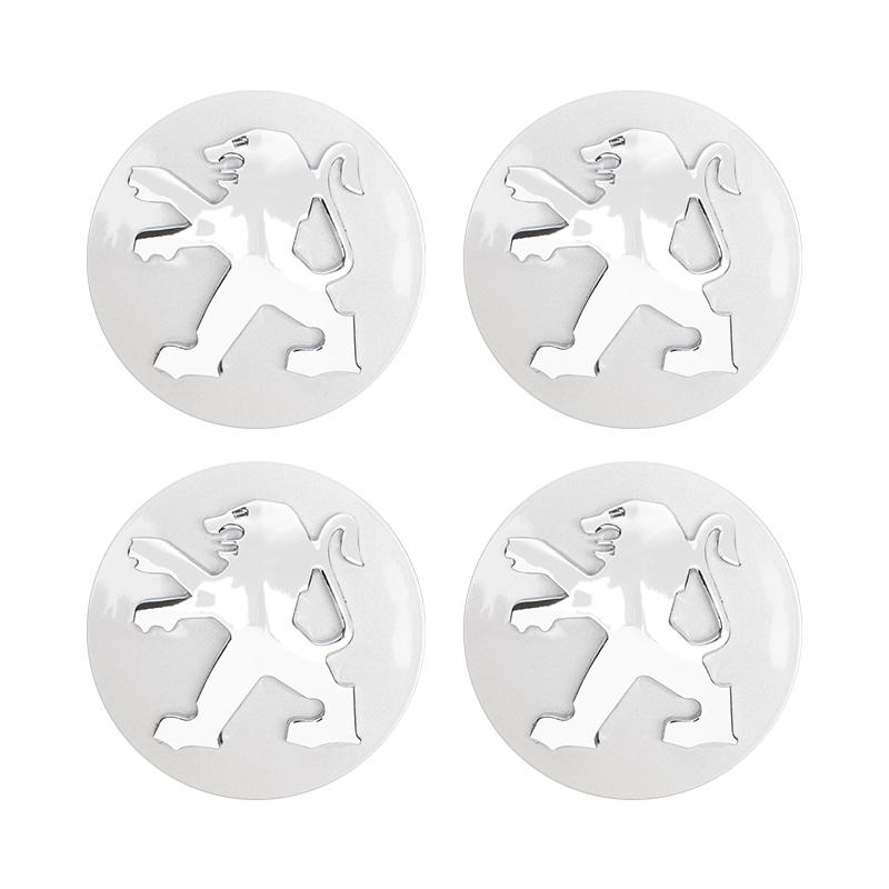 

2026 Hot Car Sticker 4Pcs 60MM Car Emblem Wheel Hub Center Cover Car Accessories For Peugeot 206 307 308 3008 207 208 407 408 40 срібний