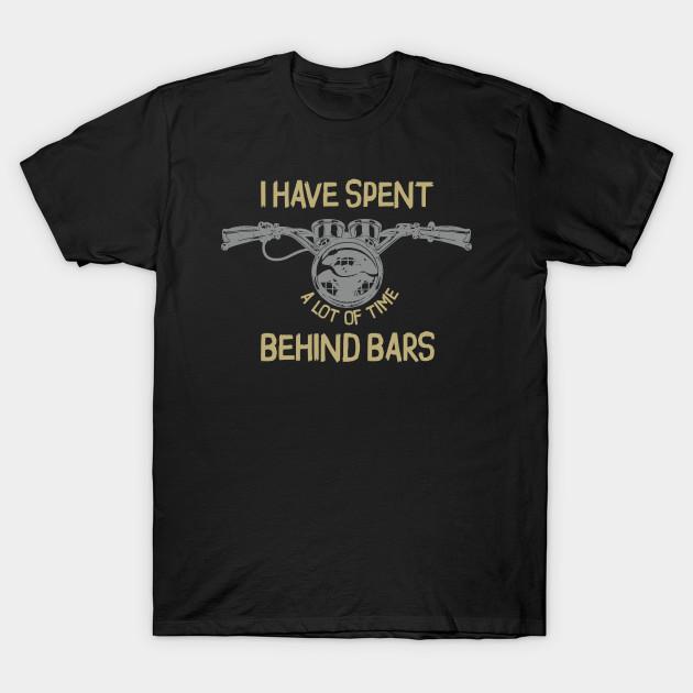 Men Black Print T-shirt I Have Spent A Lot Of Time Behind Bars - Rider Us No-Cut Transfer Paper Print Cotton Tshirt XL чёрный