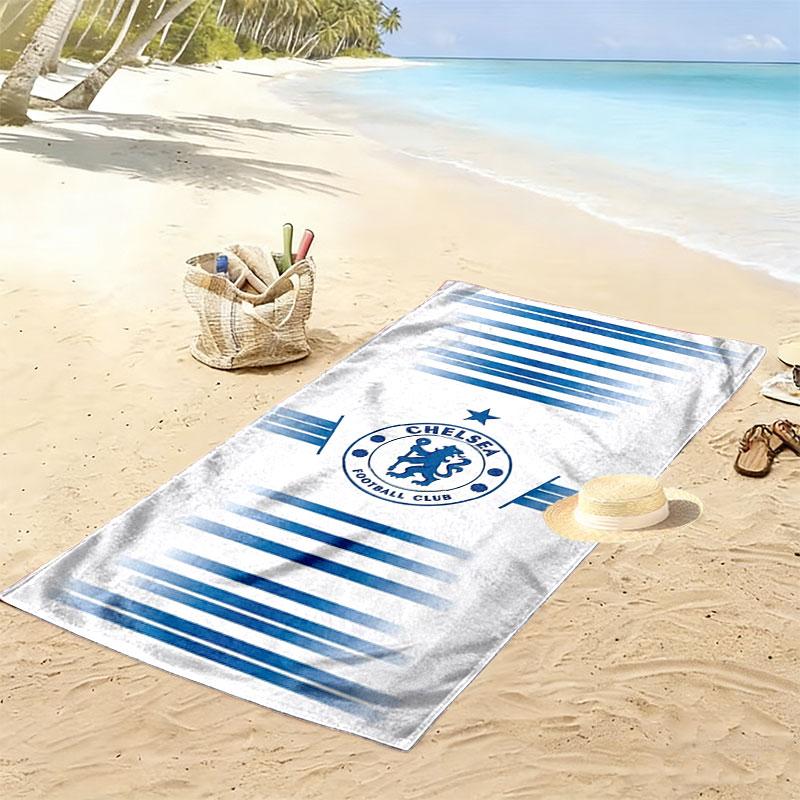 Chelsea F Print Beach Towel, Large Soft Quick Dry Towel for Beach Camping Swimming