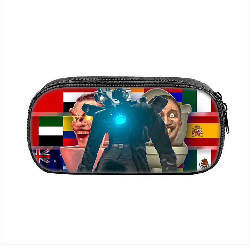 Fun Pen Box Bag Skibidi Toilet for Student Big Capacity School Supplies Zipper Cartoon Anime Pencilcases