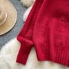 Autumn Winter Women College Style Stand Collar Knitted Sweater Pullover Tops For Girl