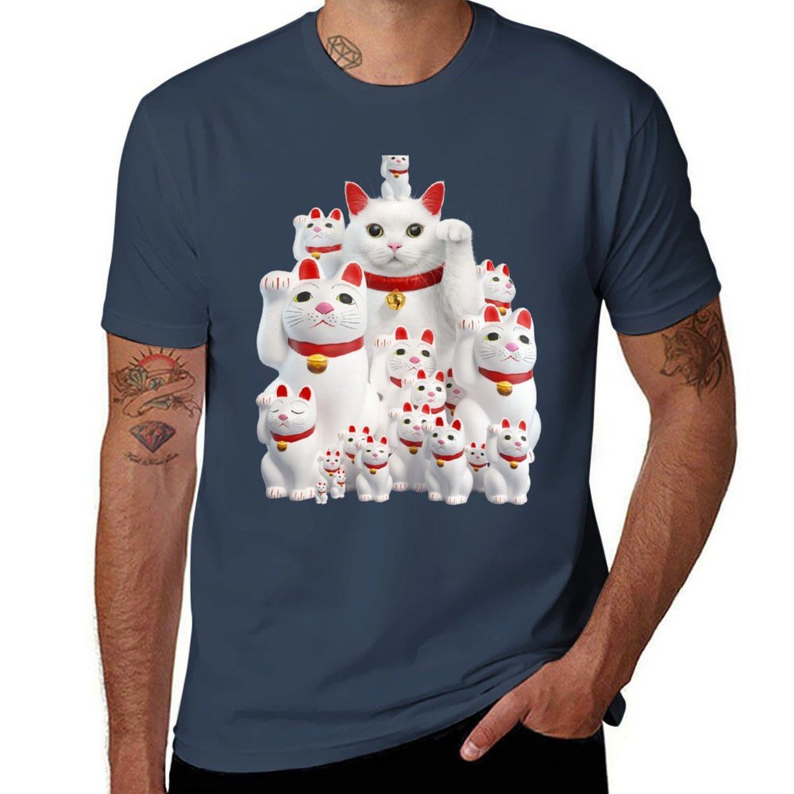 

The traditional Maneki Neko TShirt Casual Breathable Short Sleeve Top S