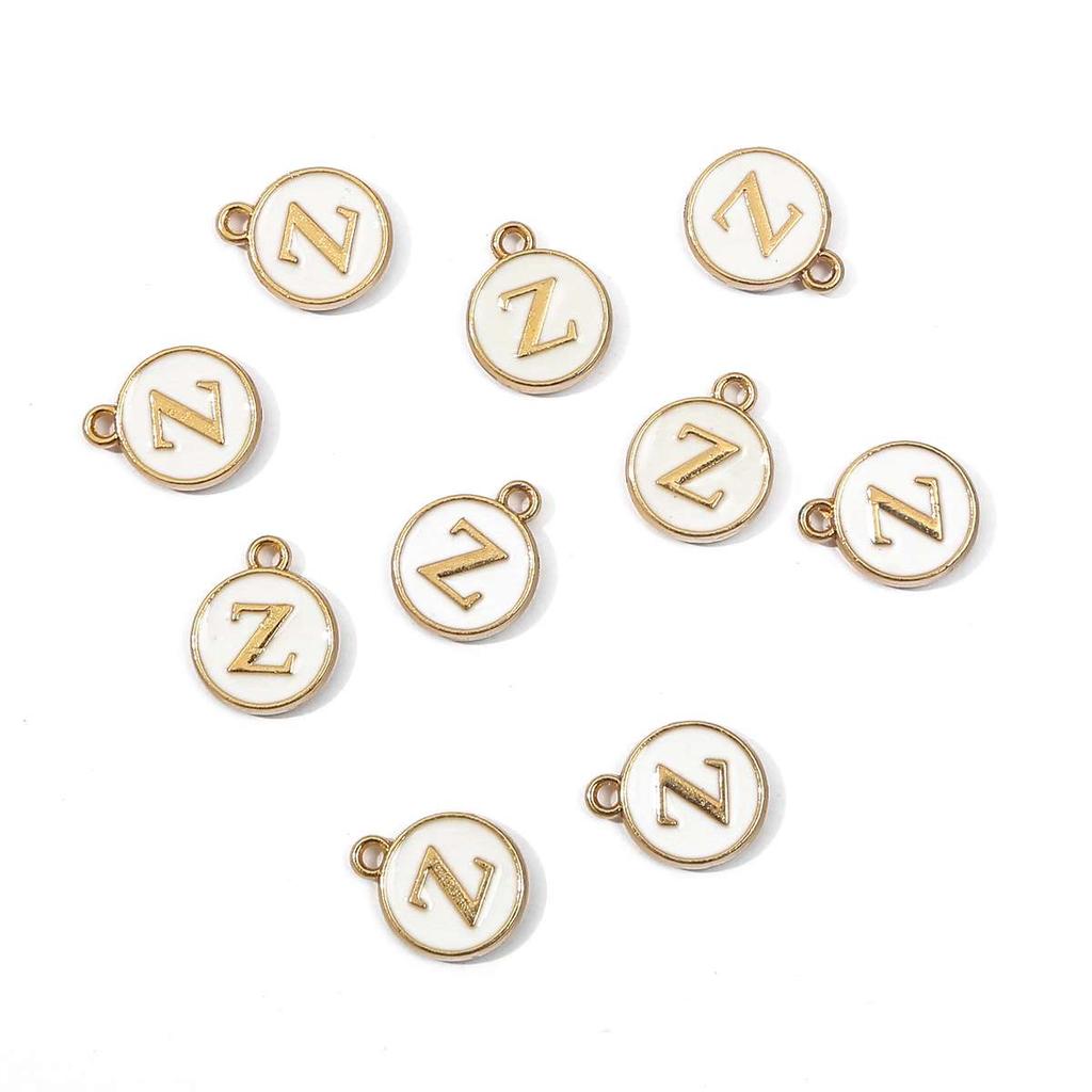 10 Uds. De dijes de letras en inglés esmaltados de Metal, colgante para fabricación de joyas DIY, accesorios para collares y pulseras