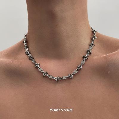 Erkek Kadın için Hip Hop Paslanmaz Çelik Birleşik Kolye Punk Köprücük Kemiği Kazak Zinciri Lüks Unisex Aksesuarlar Toptan