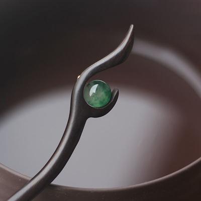 Kinesisk Stil Imitation Jade Træ Hårpinde Enkle Retro Hårgafler Hårnåle Til Kvinder Piger Hårknold Fast Hår Smykker