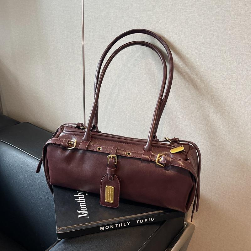 Retro underarm bag women's autumn and winter new trendy bowling handheld shoulder bag large-capacity commuter bag