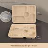 Disposable Paper 5-Compartment Takeout Bento Box, 1400ml
