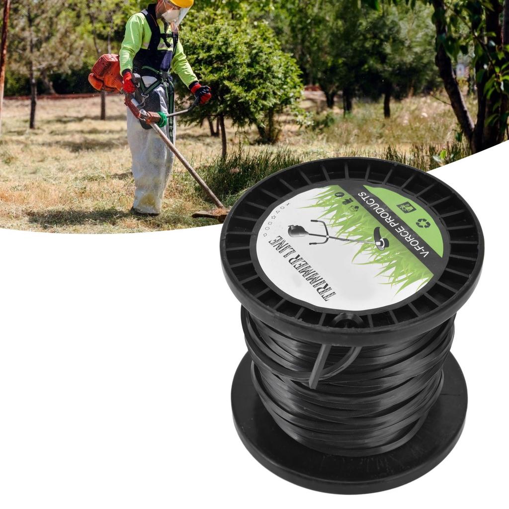 3.3mm String Trimmer Line High Cutting Efficiency Low Noise Quadrate Black Trimmer Line for Most Lawn Mowers Farm