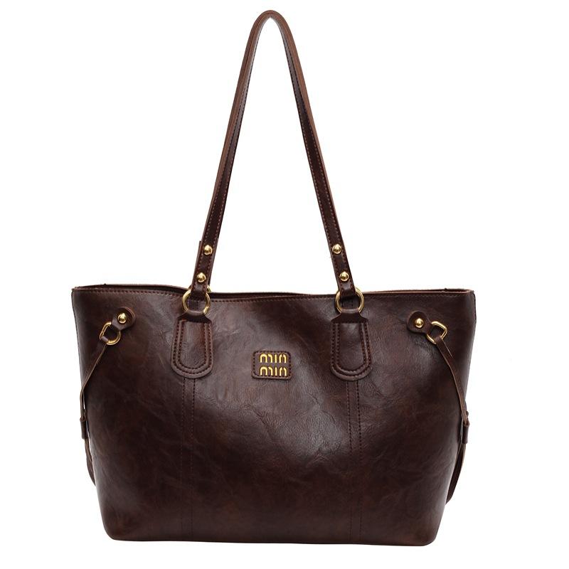 Large-capacity Bag Women's New Shoulder Large Bag Niche Portable College Student Class Commuting Tote Bag