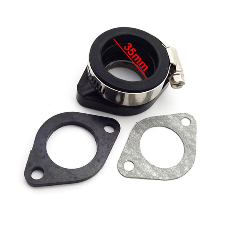 Carb Intake Adapter Manifold Pipe Flange + Gasket For Mikuni VM24 Keihin PE24 26 28 OKO Carburetor Pit Dirt Bike Motorcycle