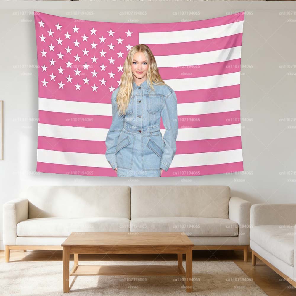 Jmg Household Supplies Unisex Pink/Red Freya Skye American Flag Tapestry, Descendants: The Rise Of Wall Hanging Decor For Bedroom Living Room Dorm