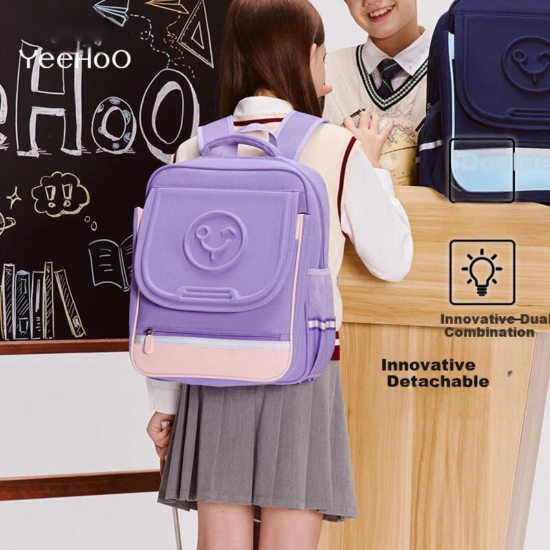 YEEHOO Backpack, Large Capacity, Multifunctional, Lightweight And Comfortable, for Grade 1-4, Purple