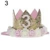 Baby Girl Sequin Number Flower Crown Headband Birthday Party Performing Headwear