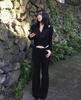 Keosaus Hooked Flare Pants - Black