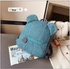 Winter Jacquard Lambswool Mini Backpack - Double Shoulder Bag, Cute Velvet Style, Small School Bag