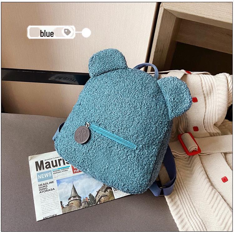 Winter Jacquard Lambswool Mini Backpack - Double Shoulder Bag, Cute Velvet Style, Small School Bag