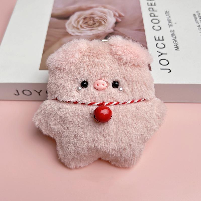 Cute Cartoon Plush Pig Keychain Creative Sunglasses Pig Doll Keychain Kawaii Stuffed Toy Backpack Pendant Decoration Gifts