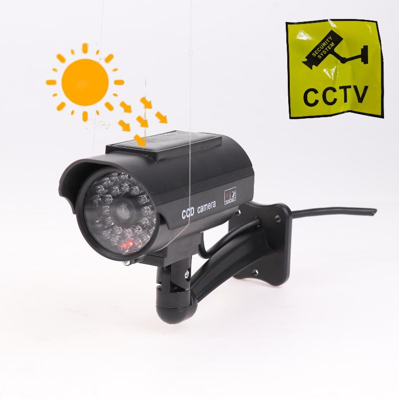 

1 Комплект Зовнішня Камера Спостереження CCTV Імітація Підроблена Камера Водонепроникна та Безпечна для Дому Миготливий Світлодіодний Індикатор Імітація Сонячної Камери чорний