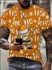 HO HO HO Santa Claus Print T Shirt For Men Women New Year Party Fashion Clothing Christmas Harajuku Short Sleeve Tops T-shirts