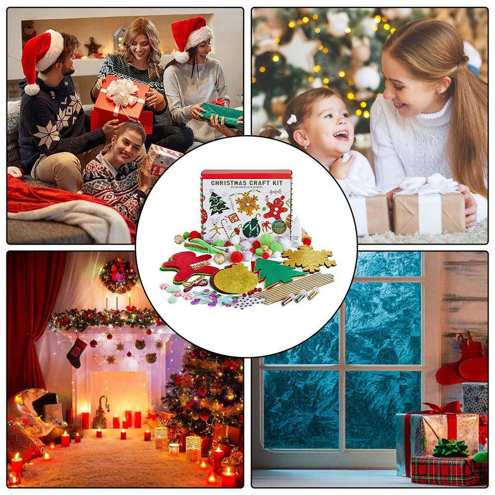 Weihnachtsbasteln für Kinder Feiertagsbedarf Aufhängbares Bastelprojekt für Familientreffen Feiern Abende Winterferien Heimdekoration