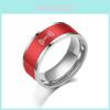 Ring Stainless Steel Wearable Ring With Red Finish For Men And Women
