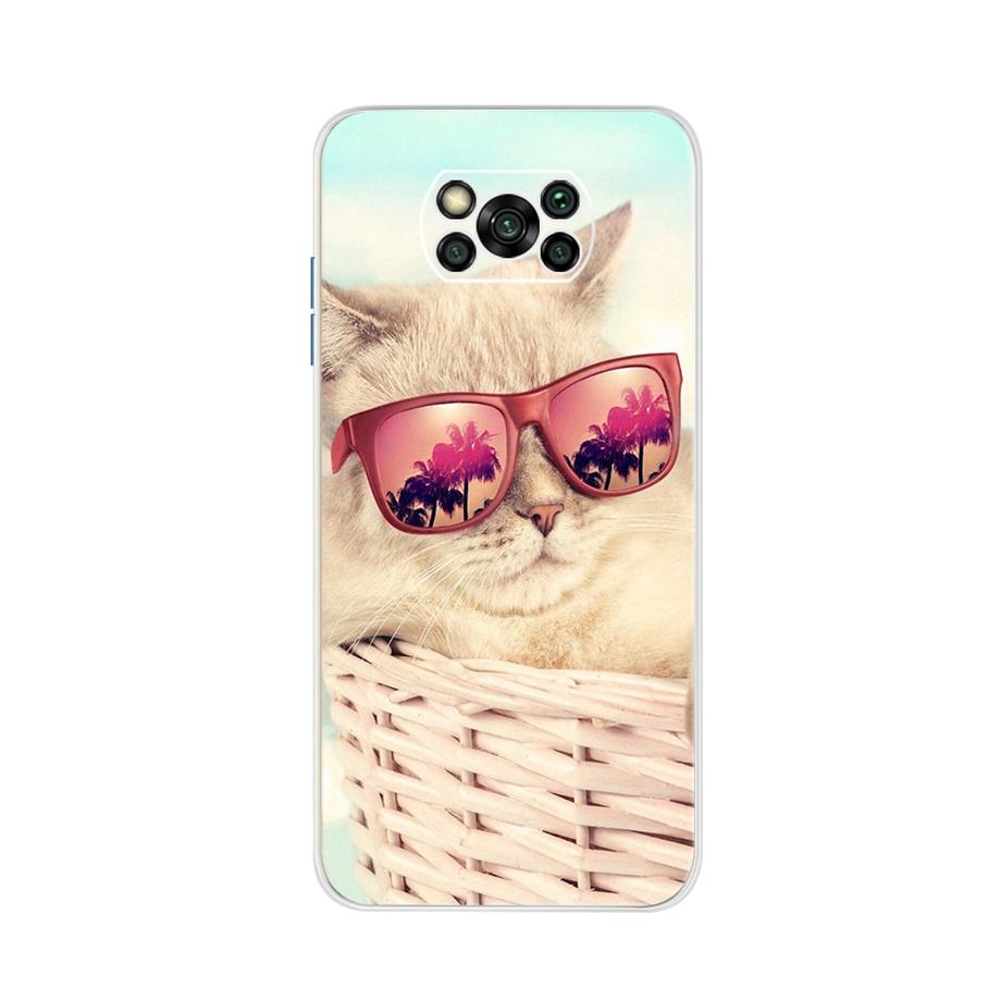 For Xiaomi Poco X3 Pro Back Cover 6.67" Cute Cat Patterns Transparent Bumper Cover For Xiaomi POCOX3 Pro POCO X 3 Cover Fundas