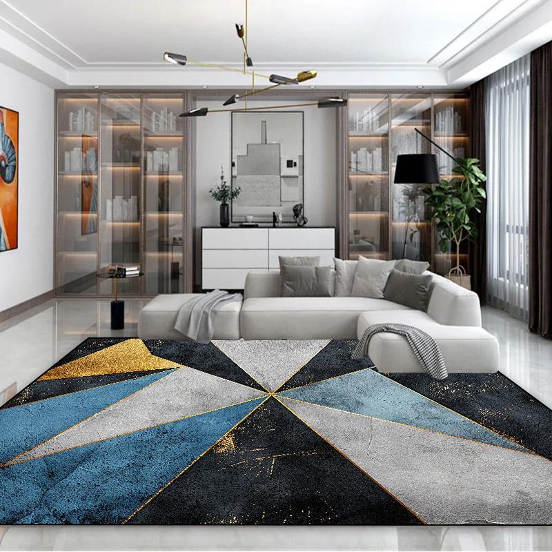 Modern Luxury Geometry Carpet Large Area Living Room Decoration Home Rugs Non-slip Sofa Coffee Table Mat Comfort Bedroom Rug