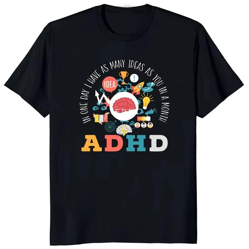 2026 New Relaxing For Neurodiversity Brain Autism Awareness Asd Adhd Unisex Unisex Tshirt Cotton Graphic Tee Y2k Top Lovely S