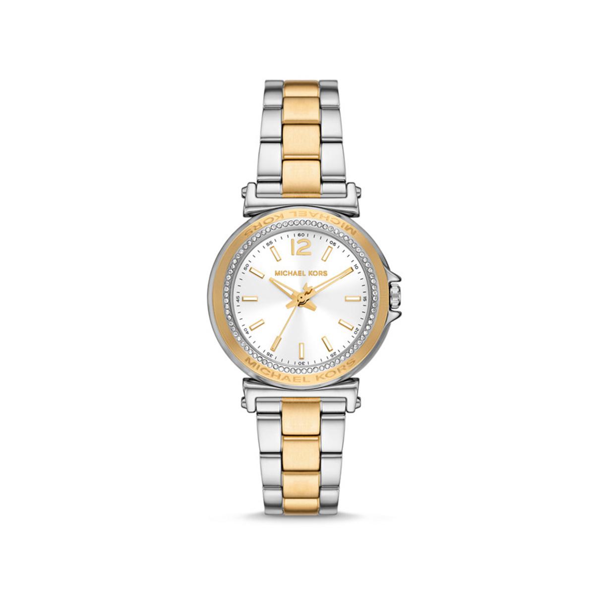 Michael Kors Quartz Watch Stainless Steel Band 33Mm White Dial Women watches Silver MK7492 MK7492