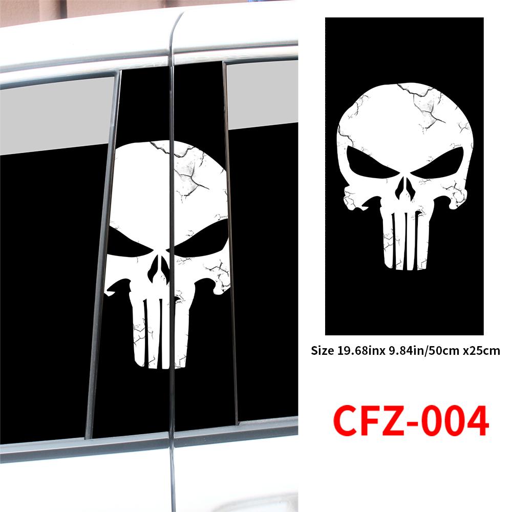 Punisher Skull Blood Stickers Car B-pillar Sticker Waterproof Auto Center Pillar Sunscreen Vinyl Decal Cover Scratch Accessories