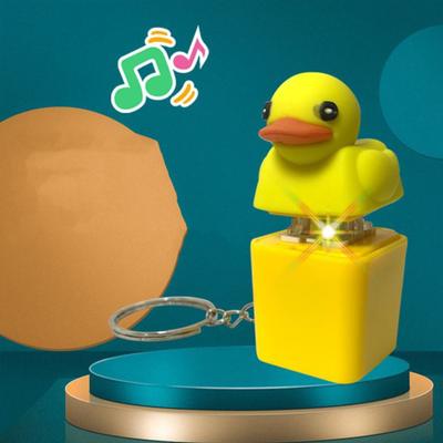 Yousheng Ducky Caps Keychain Fidget Toy Quacking Duck Stress Reliever ABS Plastic Rattle Reducer Key Pendant