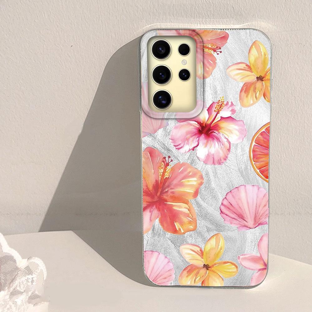 

Pink Lily Flower Hard Back Print For Samsung Galaxy S25 Ultra S26 S23 S24 Plus S21 FE S22+ S26+ Shockproof Cover Phone Case Girl Galaxy S20 FE