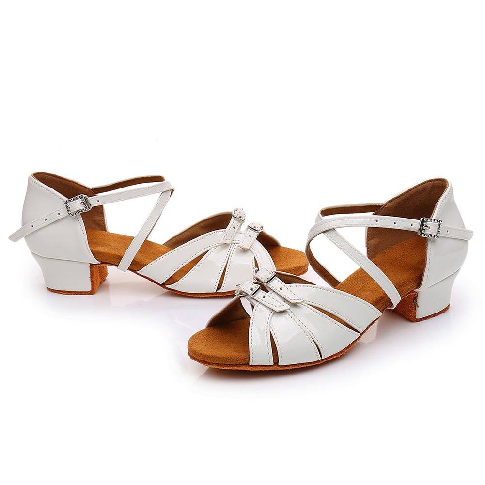 Latin Dance Shoes Girls Female Open Toe Social Dance Shoes 3.5cm Low Heel Soft Sole