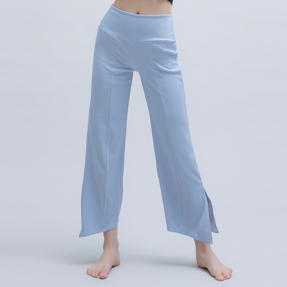Barrel Barrel Fit Ribbed Slit Yoga Pants Zen Blue (Bi1Wfpt12Zbl)